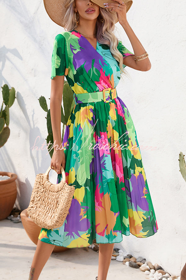 belted pleated midi dress Paulette Contrast Floral Print US Size:US 18W Order now glitters 12-Drawer Wide Dresser in