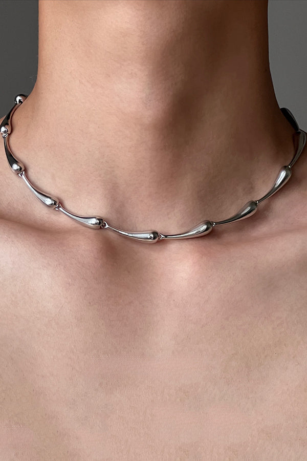 Fashionable Time Dial Metal Necklace