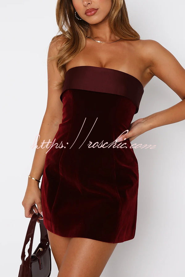 Fashionable and Sexy Strapless Backless Mini Dress