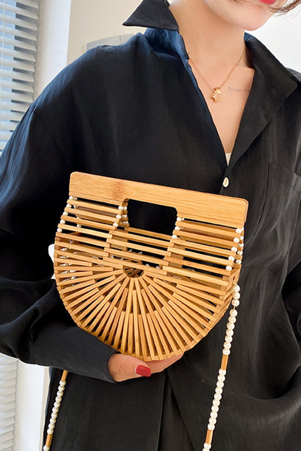 Fashionable Bamboo Pearl Handbag