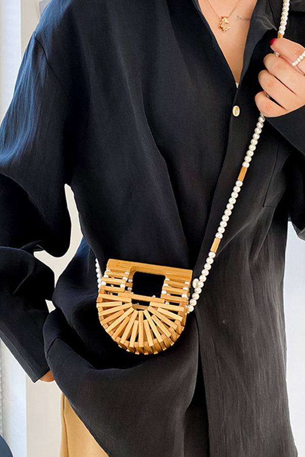 Fashionable Bamboo Pearl Handbag