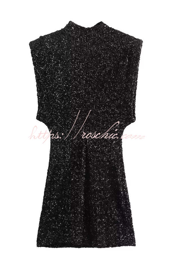 Adorable Sexy Vibes Sequin Wide Sleeve Mini Dress