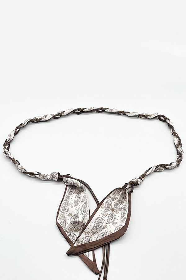 Fashionable Hand-woven Silk Scarf Wax Rope Beaded Belt