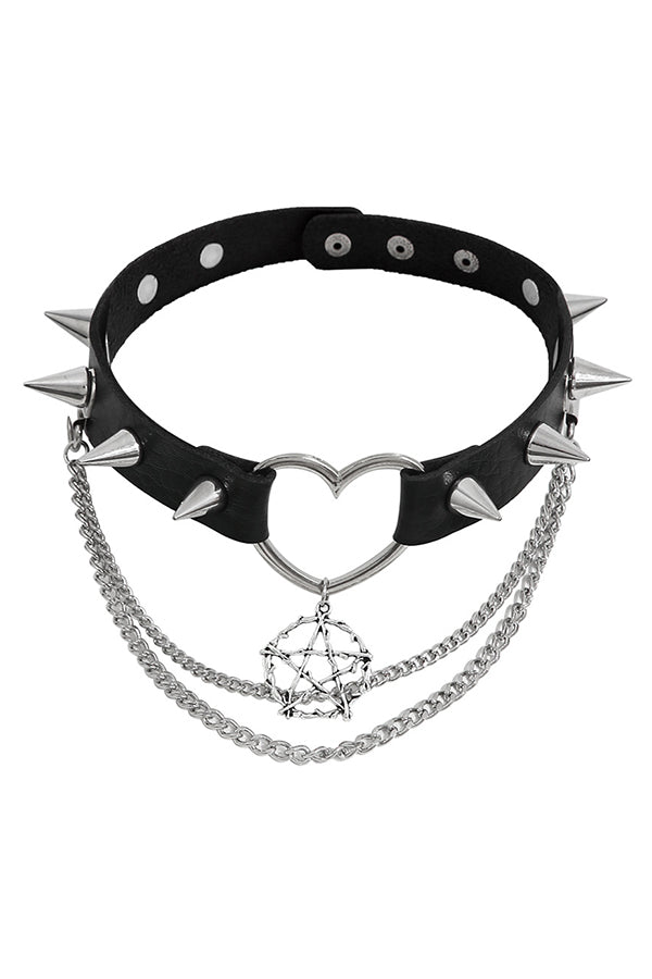 Dark Rivet Punk Necklace