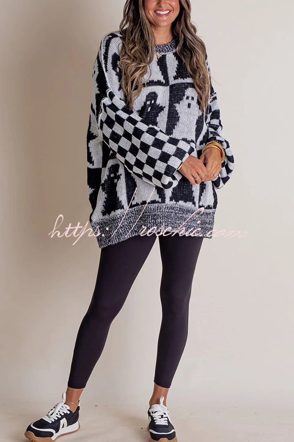 Halloween Casual Loose Crew Neck Sweater