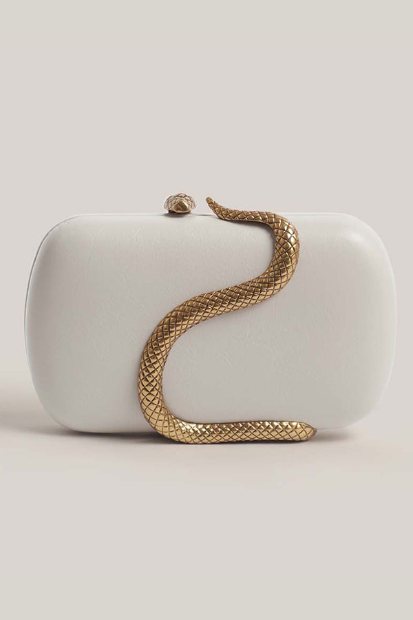 Fashionable Snake-embellished Evening Clutch
