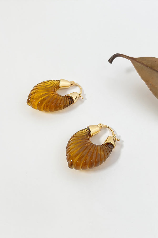 Fashion Candy-colored Glass-feel Striped Small Wing Earrings