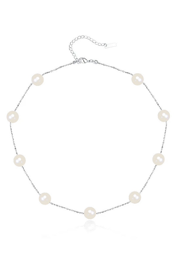 Vintage Pearl Beaded Stackable Elegant Necklace