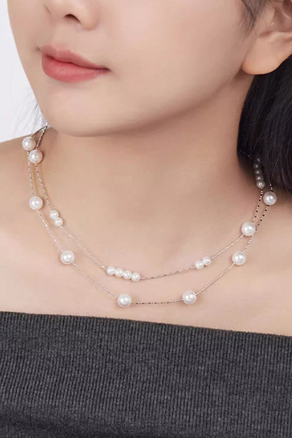 Vintage Pearl Beaded Stackable Elegant Necklace