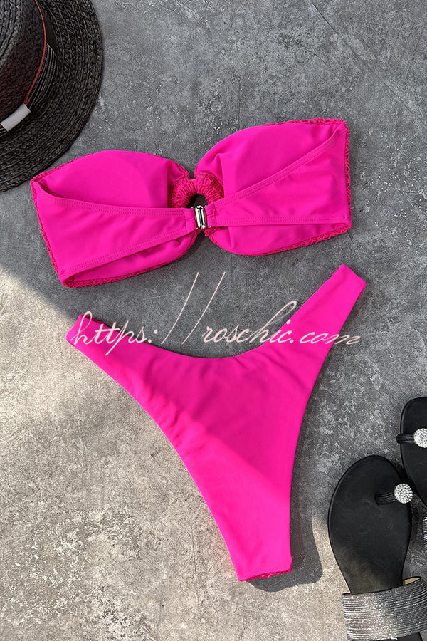 Interesting Ring Cutout Bandeau Bikini