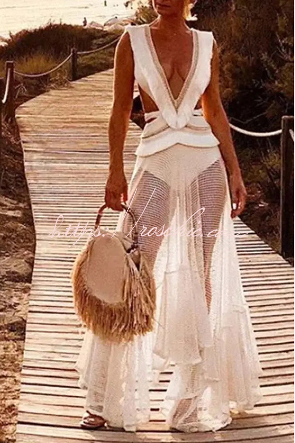 beach skirt dress Women's Crochet Skirts | Filigree Maxi Skirt & Dress | Anna Kosturova main image 0