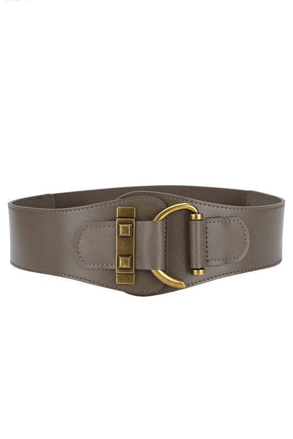 Retro Style Waist-hugging Wide Leather Belt
