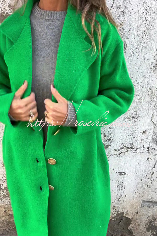 Solid Color Lapel Long Sleeve Loose Casual Jacket