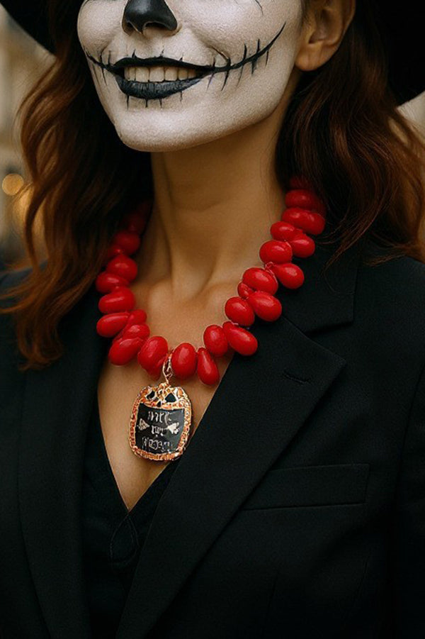 Halloween Simple Beaded Owl Pendant Necklace