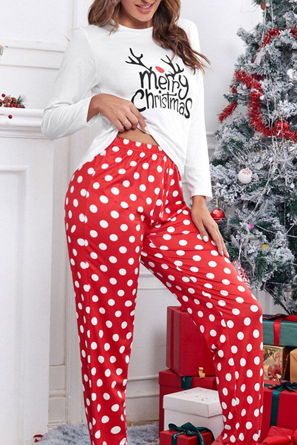 Christmas Is Calling Printed Elastic Waist Lounge Jogger Pajama Set