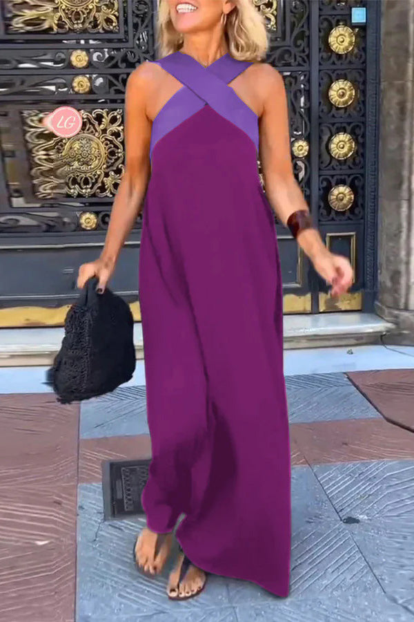 backless loose dress Stylish Crossover Backless Sleeveless Loose Maxi Dress roschic backless loose dress Stylish Crossover Backless Sleeveless Loose Maxi Dress roschic