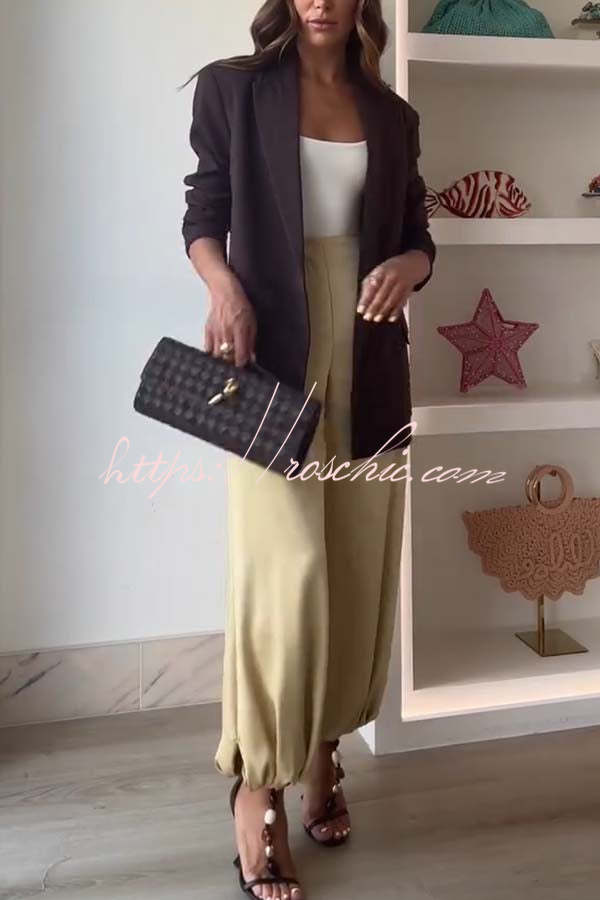 City Phantom Satin High Rise Pocket Aladdin Bloomers Pants