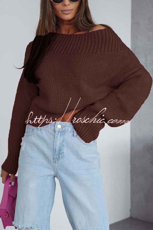 Solid Color Long-sleeved Round Neck Loose Knitted Sweater