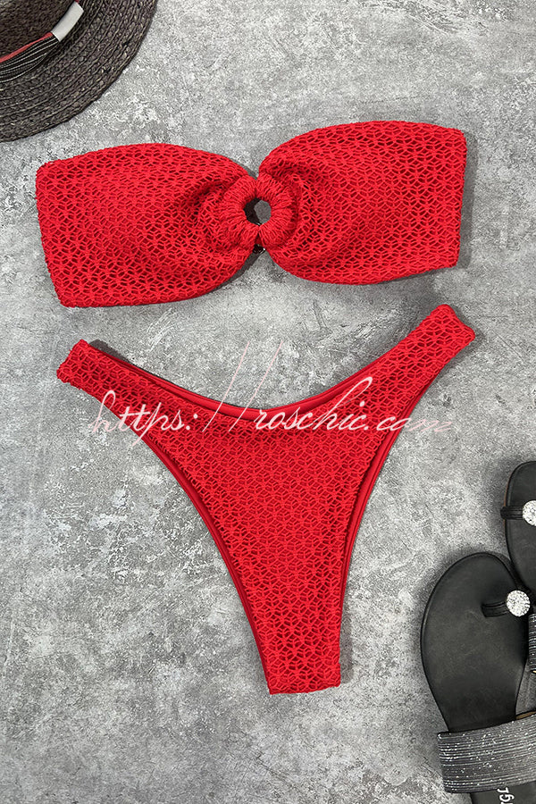 Interesting Ring Cutout Bandeau Bikini