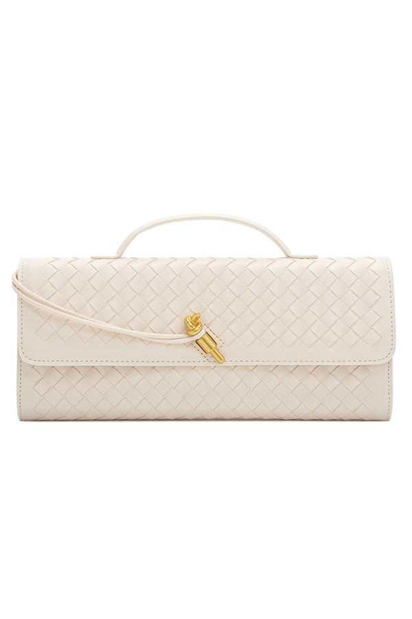 Woven Soft Leather Horizontal Square Accordion Bag