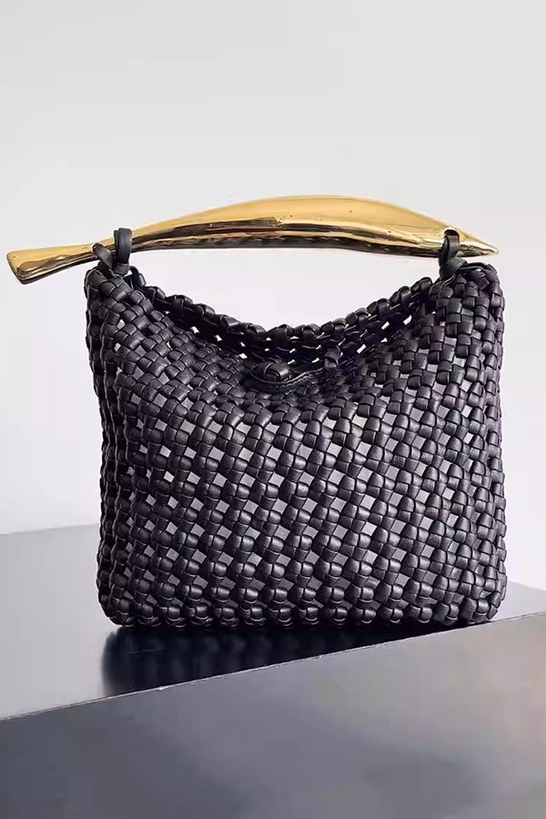 Fashionable and Versatile Woven Metal Handle Bag