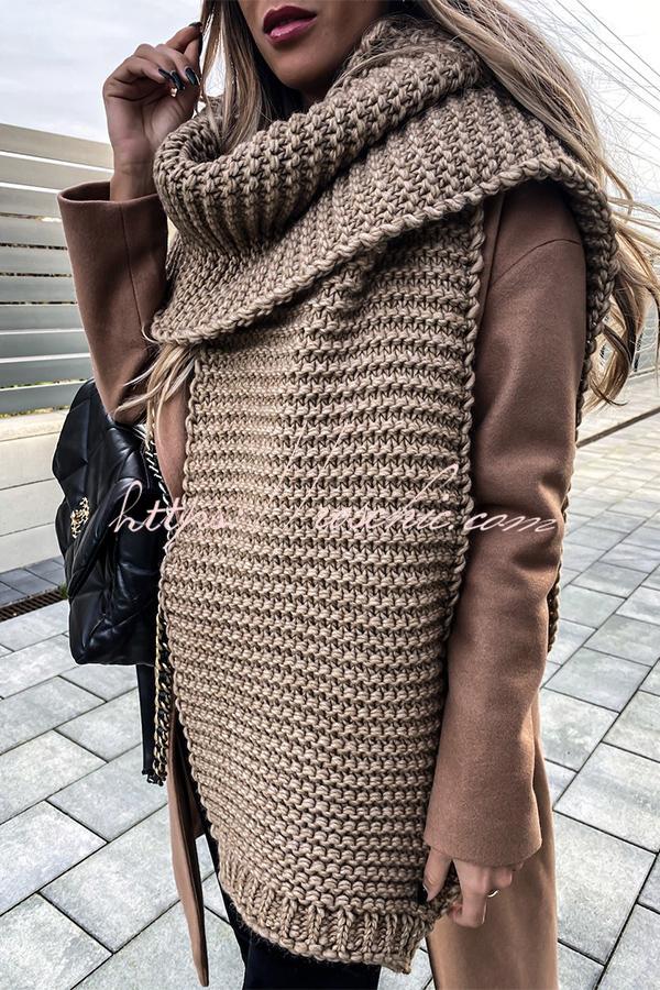 Winter handmade thick wool knitted scarf