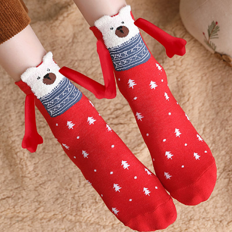 Christmas Cute Couple Magnetic Socks