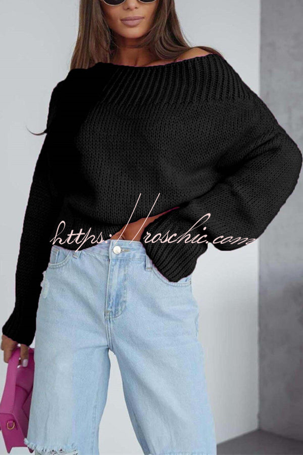 Solid Color Long-sleeved Round Neck Loose Knitted Sweater