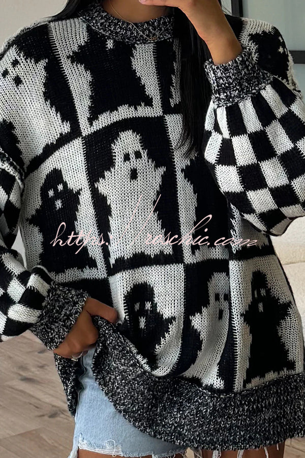 Halloween Casual Loose Crew Neck Sweater