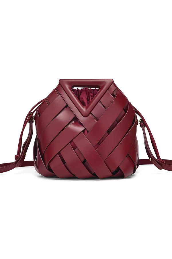 Fashion Triangle Woven Large-capacity Handbag