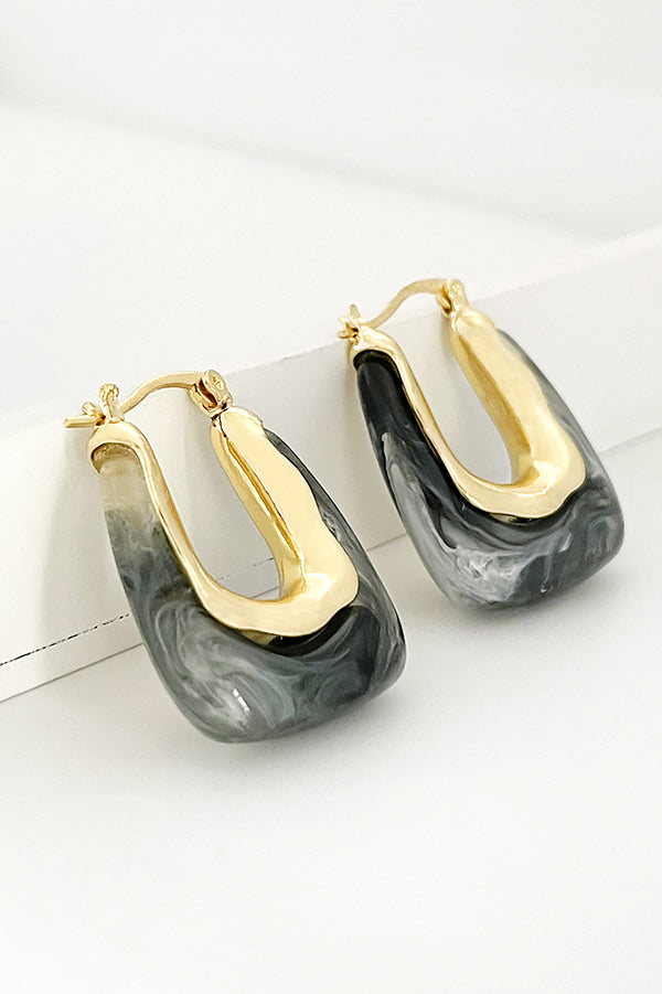 Fashionable Geometric U-shaped Colorful Jelly Earrings