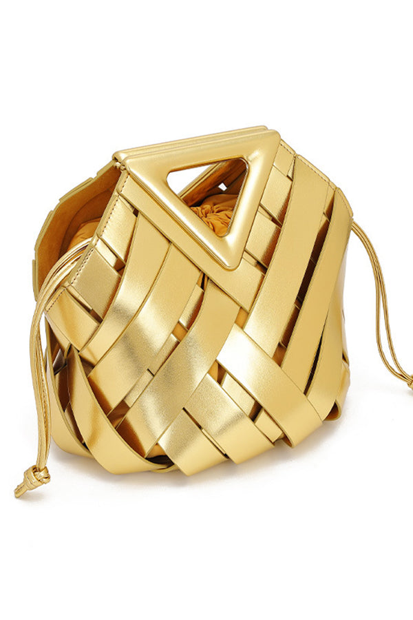 Fashion Triangle Woven Large-capacity Handbag