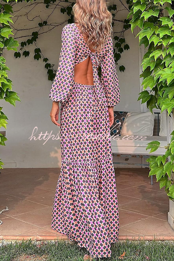 Serene Dreams Printed Side Cutout Elastic Waist Maxi Dress