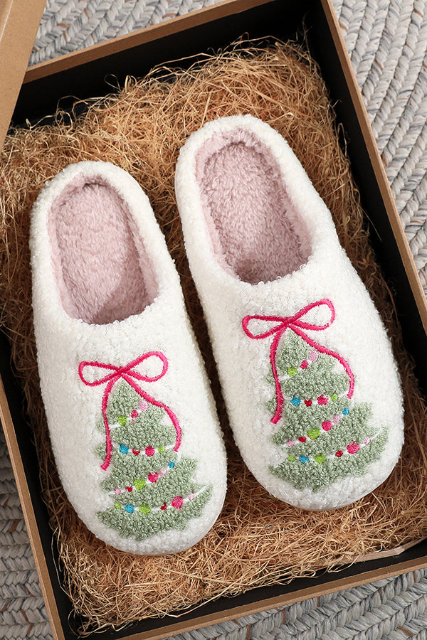 Christmas Cartoon Pattern Warm Cotton Slippers