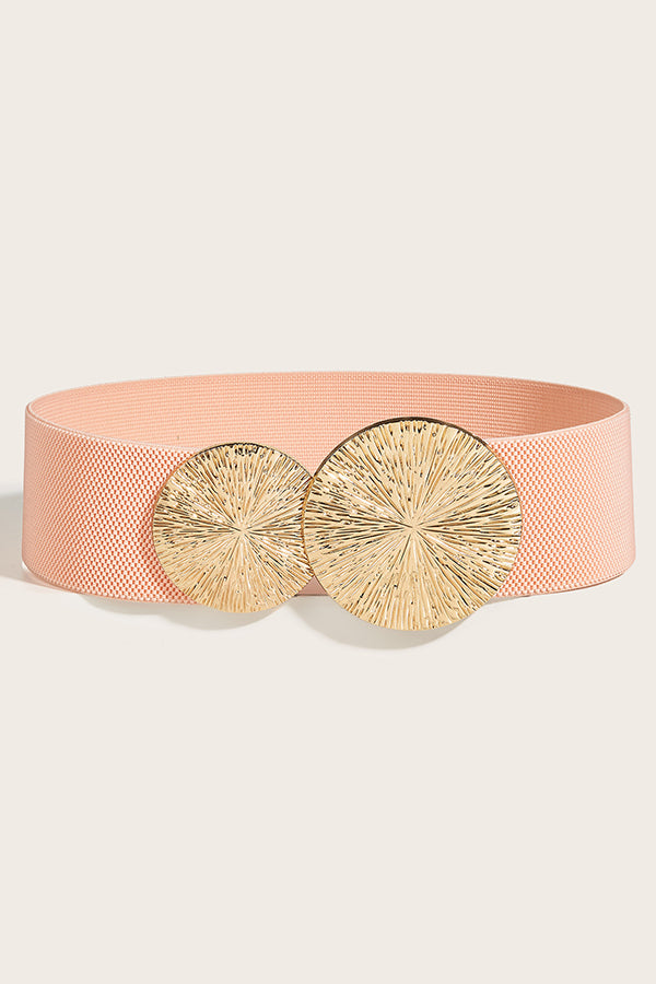 Fashionable Elastic Double Circle Decorative Wide Belt