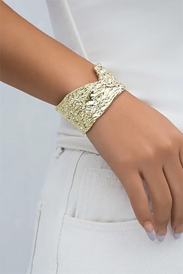 Punk Metal Style Simple Pockmarked Exaggerated Bracelet