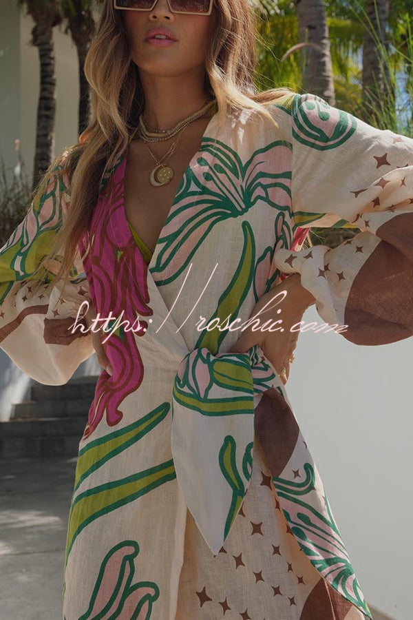 linen balloon sleeve maxi dress Balloon Sleeve Maxi Dress