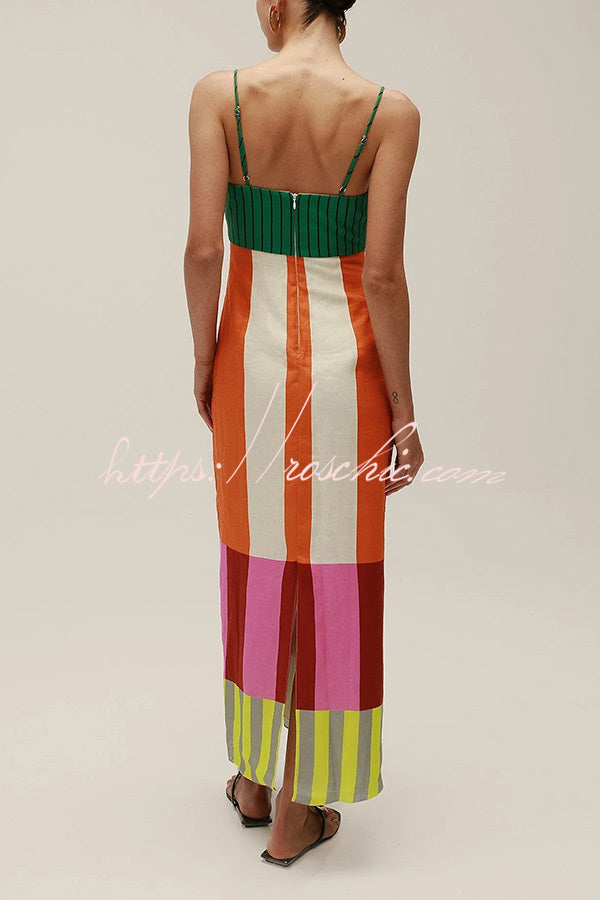 asymmetrical slip dress LiserieColor Palette Minimalist Asymmetrical Printed Slip Dress