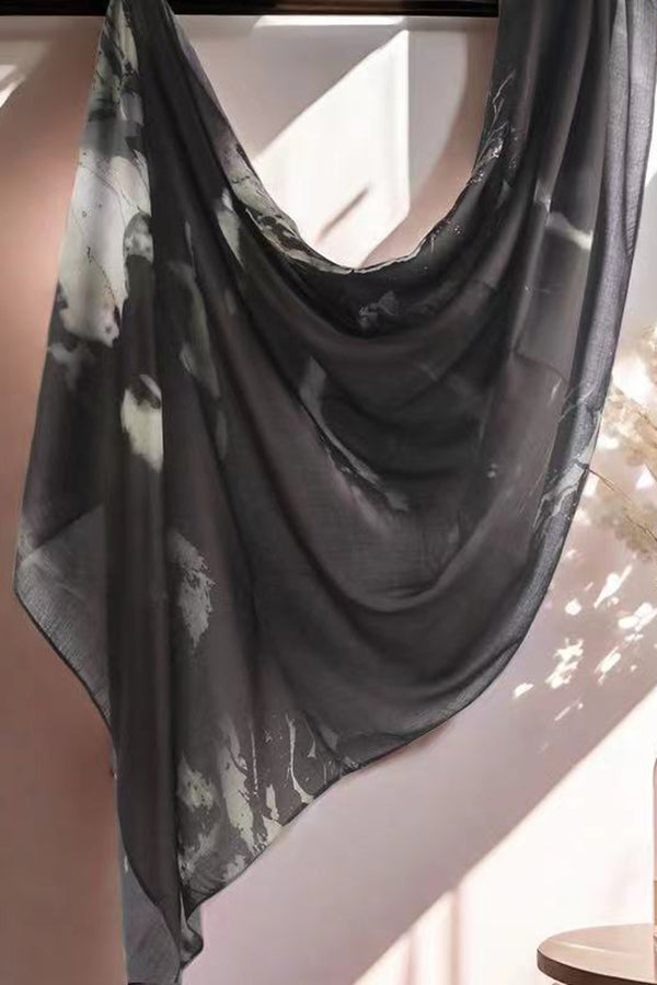 Watercolor Series Satin Shawl Scarf