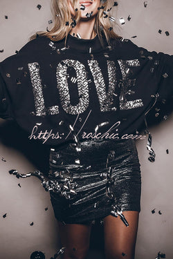 Lots of Love for You Sequin Loose Pullover Top