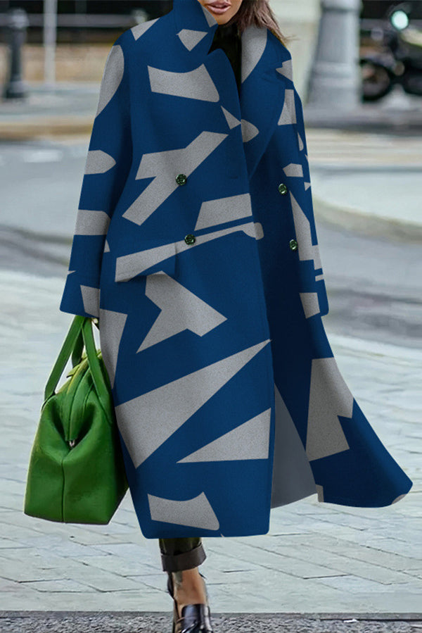 Solid Color Loose Lapel Long Sleeve Button Casual Long Coat