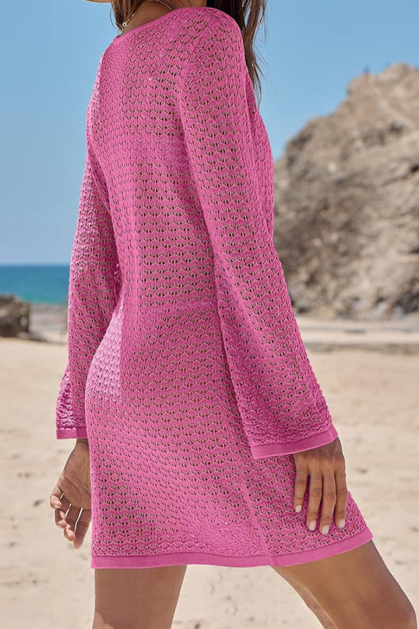 solid color knit dresses Soft Knit Solid Color Wrap Midi Dress purple S-M