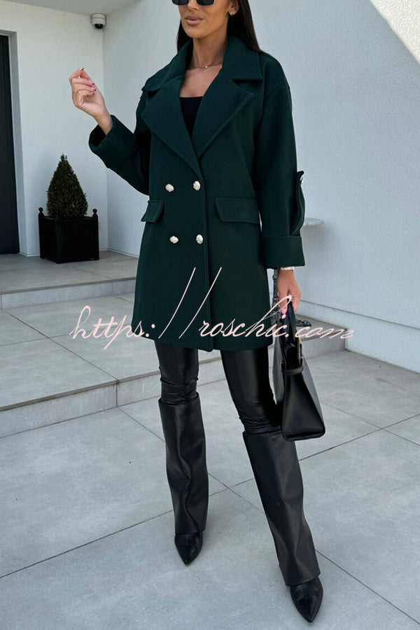 Stylish Lapel Double-breasted Loose Coat