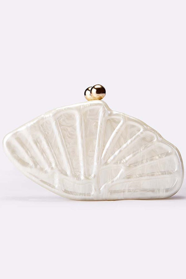 Fashion Acrylic Shell Fan Clutch