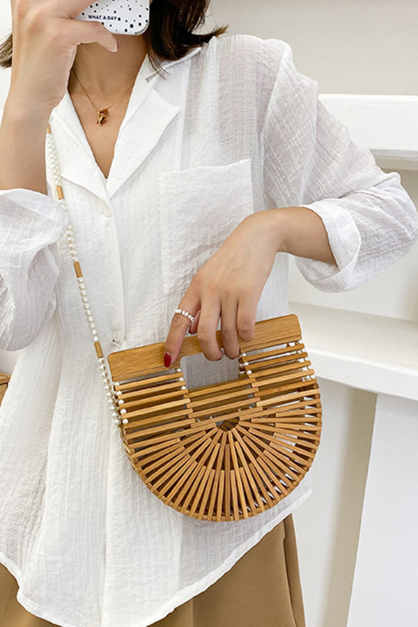 Fashionable Bamboo Pearl Handbag