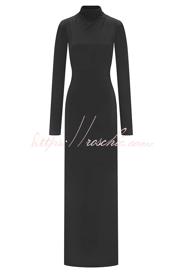 Sexy Backless Long-sleeved Stretch Slim-fit Maxi Dress