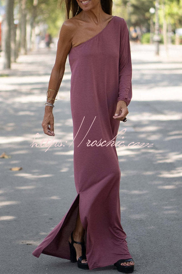 Side To Side One Shoulder Statement Maxi Dress roschic Side To Side One Shoulder Statement Maxi Dress roschic