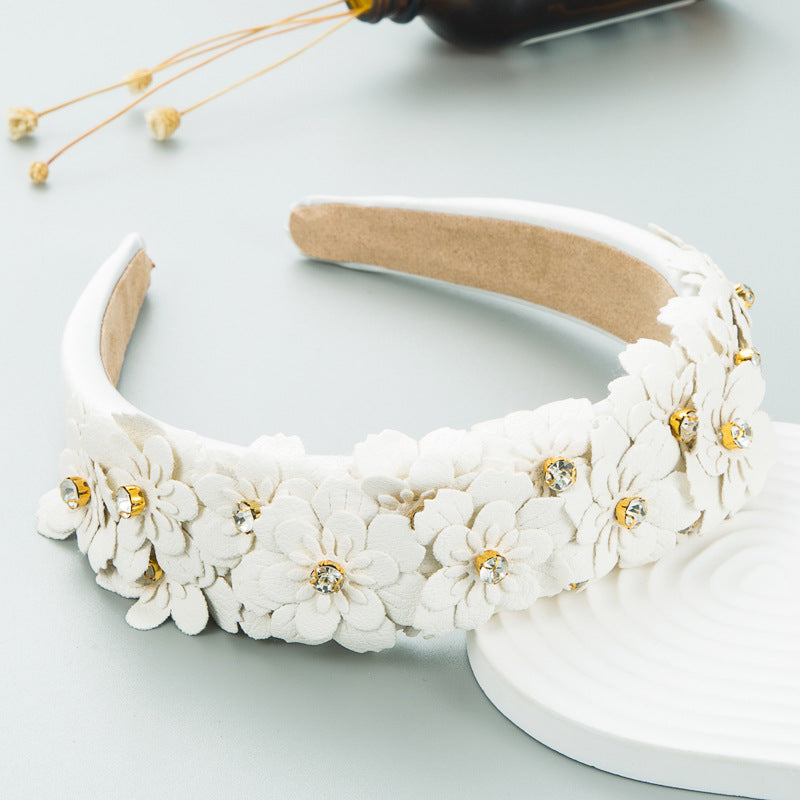 Diamond Colored Flower Headband