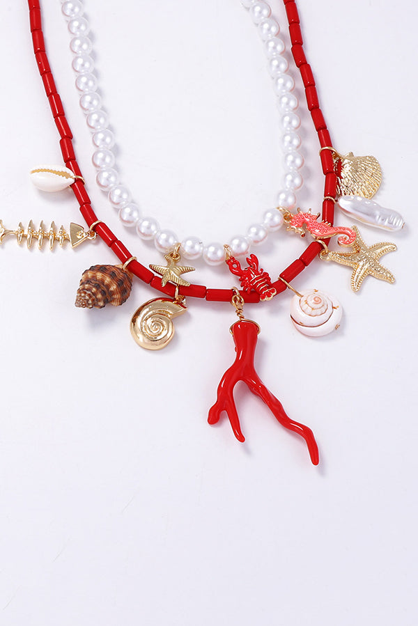 Ocean Resort Style Stacked Beaded Necklace