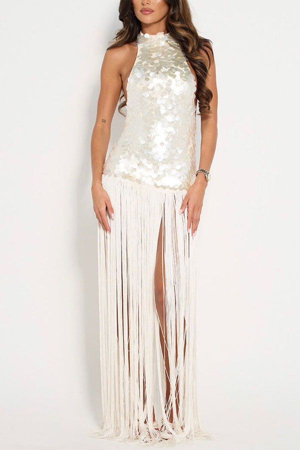metallic overlay dress SATIN OVERLAY METALLIC DRESS